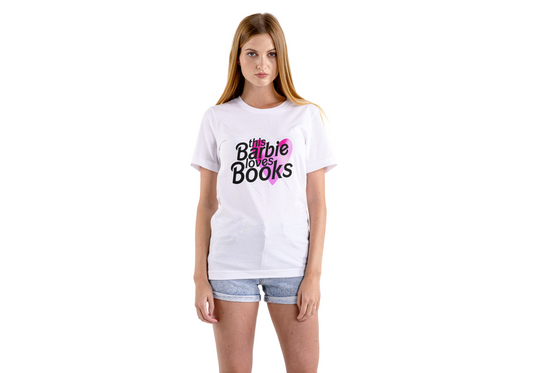 Women's Barbie White Graphic Printed T-shirt