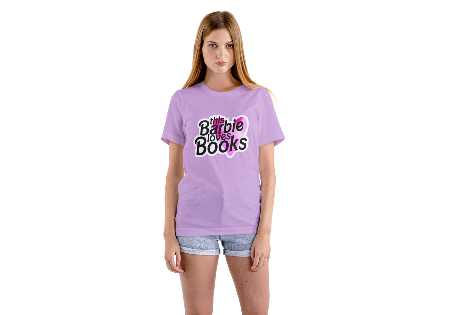 Women's Barbie Light Purple Graphic Printed T-shirt